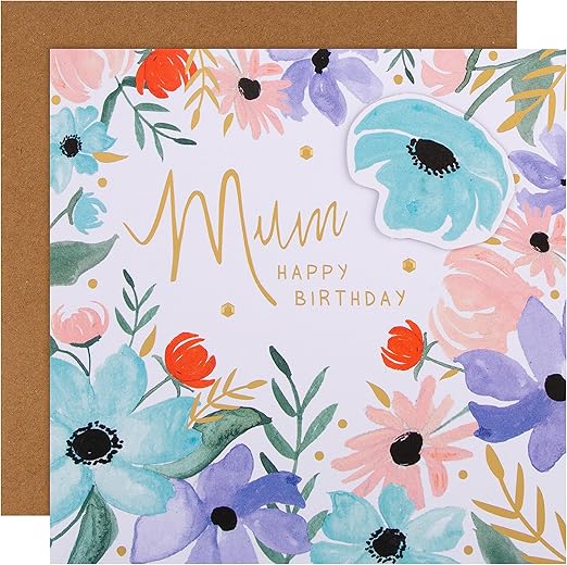 Hallmark Birthday Card for Mum - Contemporary Floral Design