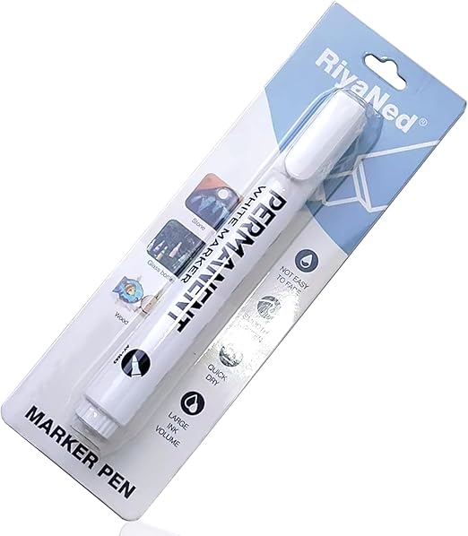 White Acrylic Pens,Waterproof Permanent Marker 2.0mm Quick-drying Suitable for ceramic, stone, canvas, metal, wood, glass, Easter eggs, Christmas decoration design painting.