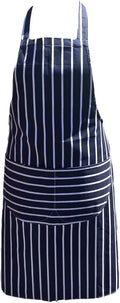 Chefs Apron Professional Quality Butchers Kitchen Cooks Restaurant Bistro BBQ School College Double POCKETS 100% Cotton with Polyester Straps