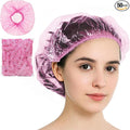 50 Pcs Disposable Shower Hat, Waterproof Plastic Shower Caps for Women, Hair Treatment Hats for Salon Spa Travel Home Hotel Shower Use - Pink