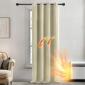 Deconovo Thermal Insulated Room Darkening Curtain Eyelet Curtain for Kitchen 52"x 84" Beige 1 PANEL