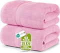 Utopia Towels - Premium Jumbo Bath Sheet (90 x 180 cm, 2 Pack) - 100% Ring Spun Cotton Highly Absorbent and Quick Dry Extra Large Bath Sheet - Super Soft Hotel Quality Towel (Pink)