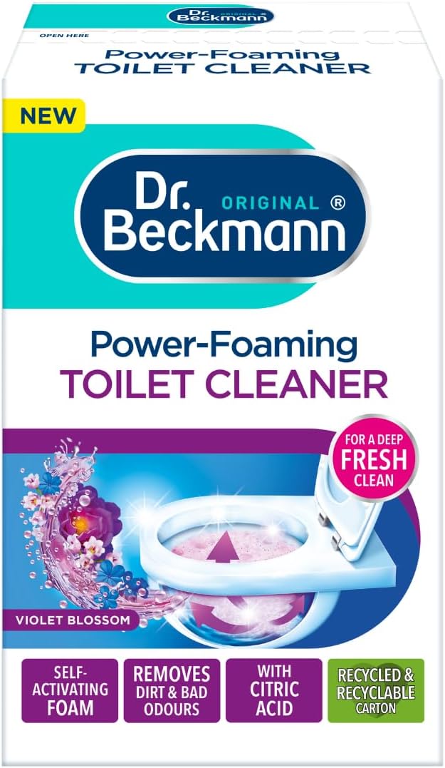 Dr. Beckmann Power-Foaming Toilet Cleaner | Violet Blossom | For a deep fresh clean | 3 x 100g