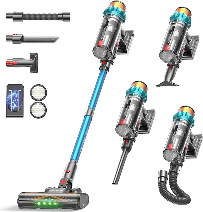 ElecKeys Cordless Vacuum Cleaner, 600W 50000Pa Powerful Vacuum Cleaner, Lightweight Cordless Vacuums with 70Mins Runtime, Anti-Tangle Stick Vacuum Cleaner for Hardwood Floor, Carpet, Pet Hair