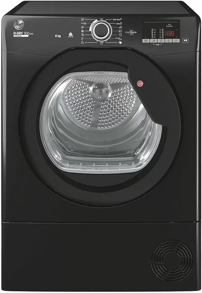 Hoover HLEC9DGB H-Dry 300 9kg Condenser Tumble Dryer, Black, Sensor dry, NFC[Energy Class B]