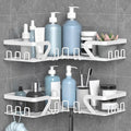 Kegii Shower Caddy Corner with Soap Holder, Shower Storage No Drilling, Corner Bathroom Shelves Storage, White