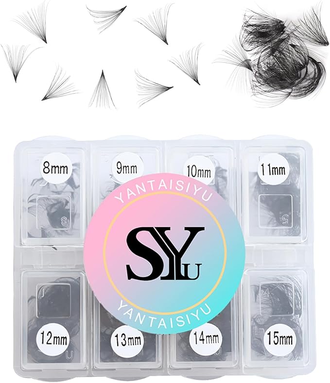 600 Fans 20D Premade Volume Eyelash Extensions 8-15mm Mixed Length Pre-made Fans Thin Volume Lash Extensions D Curl Handmade Loose Volume Lashes (20D-0.05-D-8-15mm）