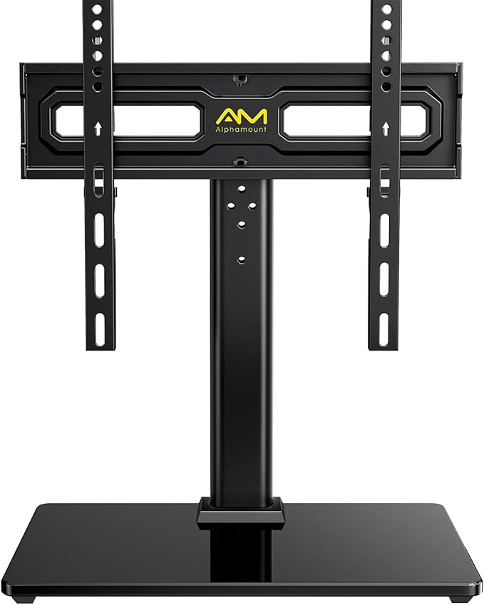 Alphamount Universal TV Stand for 32-60 Inch, Height Adjustable Swivel TV Stands Supports 40 Kg, Table Top Tv Base Max VESA 400 x 400 mm