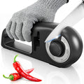 Knife Sharpener 7-in-1 Professional Knives Sharpener for Serrated Ceramic Knife, Scissor Sharpener UK, Japanese Knife Blade Manual Sharpening Tool, Essentials Kitchen Gadgets (Black)