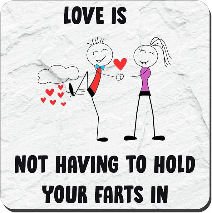 Funny Valentines Gift For Him Funny Valentines Gift For Her Present Joke Coffee Tea Mug Coaster Love Is Not Having To Hold Your Farts In Gifts For Husband Wife Girlfriend Boyfriend