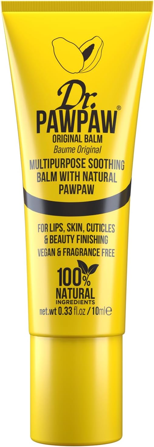 Dr.PAWPAW Original Balm 10ml, Natural Pawpaw Multi Purpose Hydrating Lip and Skin Balm, Moisturises Dry Lips Skin Nails and Hair, Vegan and Cruelty Free Everyday Essential