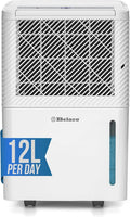 Belaco 12L Compressor Dehumidifier for Home, Portable Moisture Remover for Damp & Condensation, Digital Humidity Display, 24-Hour Timer, Compact Dehumidifier for Bedroom & Laundry
