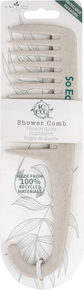 So Eco Shower Comb - Wide-Tooth Detangling Comb for Wet & Dry Hair with Curved Handle, Made from 100% Post-Consumer Recycled Material, Distributes Conditioner & Reduces Hair Breakage