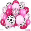 Cow Balloons, 12 Inch Cow Print Balloons Hot Pink Balloon, Cow Pink Pastel Pink and Black Confetti Balloon for Cowgirl Theme Bithday Baby Shower Rodeo Farm Western Party Decorations