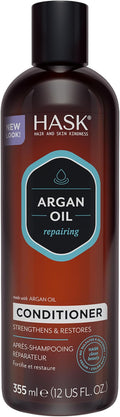 HASK Argan Oil Conditioner, Repairing for all hair types, colour safe, and cruelty-free - 1 355mL Bottle