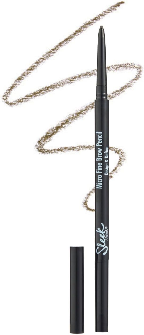 Sleek MakeUP Micro-Fine Brow Pencil for Precise Hair Like Strokes, Waterproof, Long Lasting, Dual Ended, Dark Brown