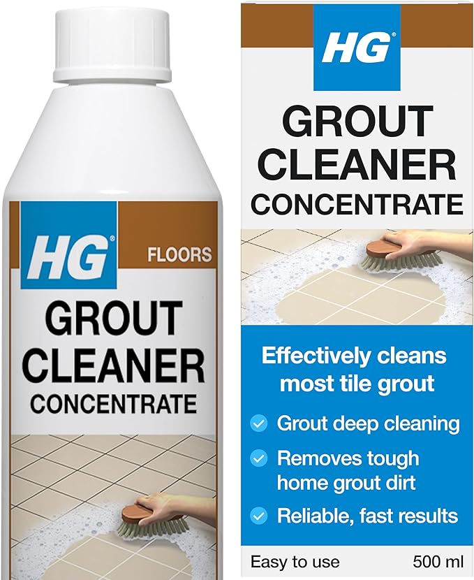 HG Grout Cleaner – Concentrated Tile Grout Cleaner for Floors, Walls & Bathrooms, Deep Cleaning & Colour Restoring Formula - 500ml