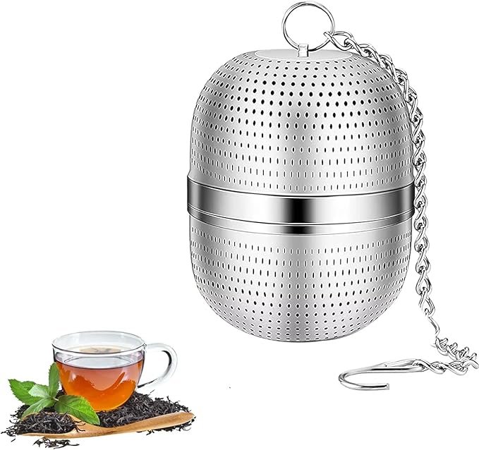 Tea Strainer, 304 Stainless Steel Tea Infuser for Loose Tea, Tea Ball Infuser with Chain, Tea Filter for Teapots Cups Mugs to Brewing Steeping Loose Leaf, Scented Tea