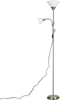 MiniSun | Modern Brushed Chrome 2 Way Mother/Father and Child Floor Lamp | Floor Lamps & Torchieres, Home Décor & Improvement Essential | Includes LED Bulbs[Energy Class F]