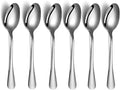 AEX Premium Collection Teaspoons, 18/0 Stainless Steel, Round Edge Plain Pattern Cutlery, Tea Spoons with Mirror Polished Finish– Pack of 6.[Silver]