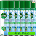 Dettol, Antibacterial All In One Disinfectant Spray, Crisp Linen, 1.8L (300ml x 6pck) Household Sanitiser, Hard Surfaces, Upholstery, No Wiping Required, Kills 99.9 Percent of Germs