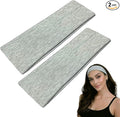 WESTEND CHOICE 7cm Wide Headbands 2 Pack Plain Stretchy Hairband Unisex Kylie Headband Bandeau Gym Exercise Headbands for Women & Men Soft Yoga Head Band (Grey)