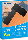 Rug Gripper for Carpet: 8 PCS No Damage Rug Tape - Anti Slip Rug Grips for Area Rugs – Secure Carpet Tape for Wood Floors, Safe & Strong Hold