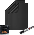 KitchenRaku Non-Stick and Heavy-Duty Oven Liners for Bottom of Fan Assisted Ovens - Home & Kitchen Accessories -Suitable for Most Ovens and Cookers Teflon Oven Liners (Dark Black, 32x50cm 2PCS)