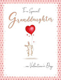 Piccadilly Greetings Valentine's Day Card, To a Special Granddaughter Rabbit Heart - 8 x 6 inches