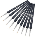 ZKSM 9pcs Detail Paint Brush Set Fine Miniature Artist Painting Brushes with 0, 00, 000 Size Drawing Brushes for Paintings Art Acrylic Watercolor Oil Nail Art