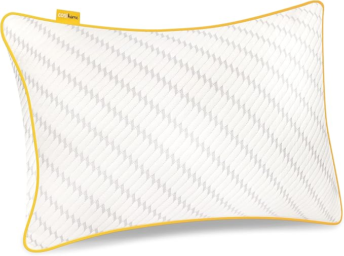 Cosi Home® Luxury Memory Foam Pillow with Bamboo Pillow Cover, Cooling Gel Filling & Adjustable Height - Breathable & Machine Washable for Side, Back & Front Sleepers (Size: 71 x 45cm)