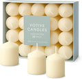 Lizzy 20 Pack Unscented Votive Candles| Natural Colour Wax Candles with 9-Hour Burn Time | 5cm x 3.7cm | for Weddings, Events, Home Décor, Table Centrepieces, Candle Holders (Pack of 20)