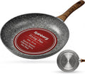Rainberg 24cm Frying Pan, Granite Frying Pan Nonstick Coating, Anti-Scratch Pans, Non-Stick Frying Pans, Induction Compatible (24cm)