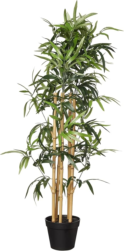 Amazon Basics Artificial Fake Bamboo Plant with Plastic Planter Pot, 100 cm