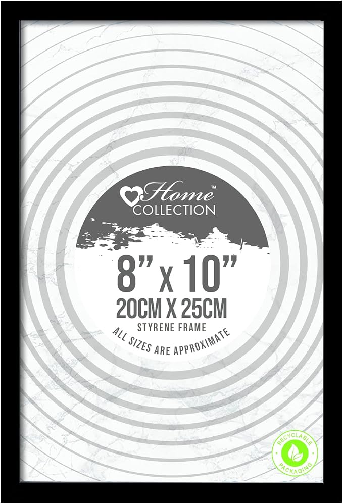 Black Nouveau Simple Design Styrene Photo Frame 8x10"