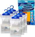 ANSIO® Wardrobe Dehumidifier Disposable Hanging Bags Pack of 6 Room Moisture Absorber Condensation Remover for Damp, Mould in Home, Bathroom, Window, House, Kitchen, Bedroom Interior Traps