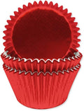Anniversary House 45 Red Foil Cupcake Cases for Baking, Baking Cups in Heavy Duty Greaseproof Paper, J182