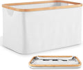 Collapsible Laundry Washing Baskets White Bamboo Cloth Fabric 50l Large Foldable Wash Clothes Storage Ironing Basket Folding Space Saving Laundry Hamper