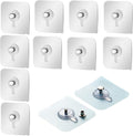 12 Pieces Picture Hangers Without Nail Self Adhesive Screw Hook Transparent Hanging Nail Punch-Free Wall Mount Screw Hangers for Kitchen Bathroom Tile Wall