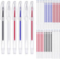 6 Colors Heat Erasable Fabric Pens Quilting Heat Erase Fabric Marking Pens with 30 PCS Erasable Pen Refills Sewing Marker for Clothes T Shirts Dressmaking Embroidery