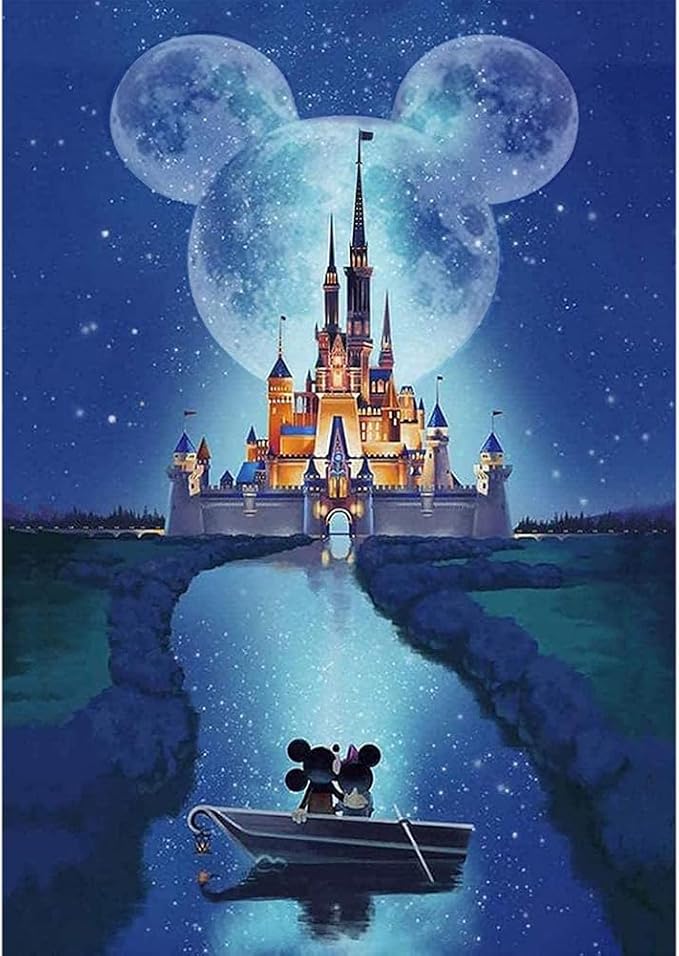 Chilliyin 5D Diamond Painting Kits for Adults Beginners,Castle Diamond Art Kits DIY Full Round Drill Diamond Dot Gem Art Kits for Adults,Crafts for Decor 12x16 Inch