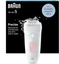 Braun Silk-épil 5, Epilator for Easy Hair Removal, Wet & Dry, Lasting Smooth Skin, 5-000, White/Flamingo with EU Plug