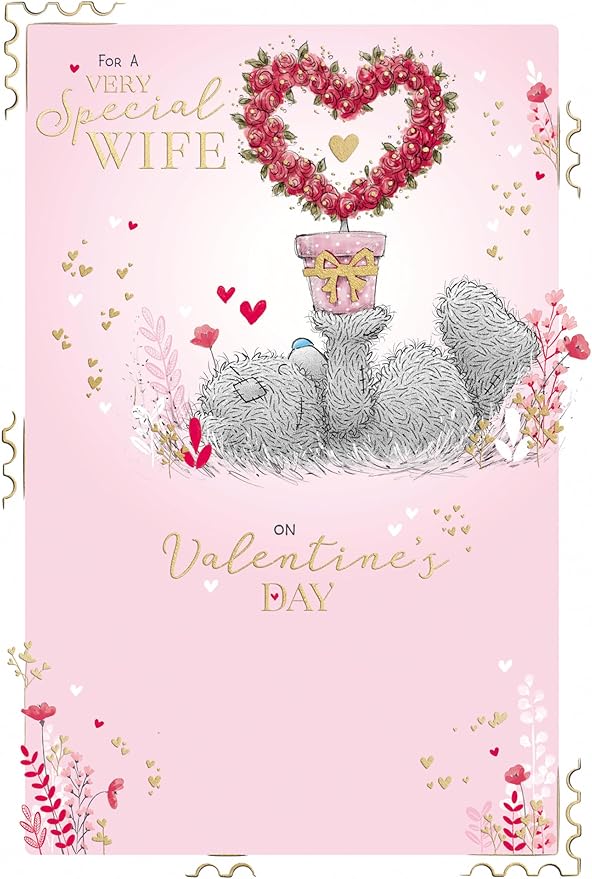 Me to You Tatty Teddy Valentine's Day Card 'For a Very Special Wife' 6 x 9" - Official Collection