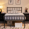 Yaheetech 3ft Single Metal Bed Frame Modern Style Bed Frame with Headboard and Footboard, Solid Slatted Base Black