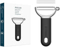 KITCHENDAO Swivel Vegetable Peeler for Kitchen - Japanese 420J2 Stainless Steel Sharp Dual Durable Blade-Built-in Potato Eye Remover, Ergonomic Soft-Touch Handle-Dishwasher Safe-Black