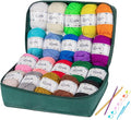 ilauke Acrylic Crochet Yarn Kit, 20 Colours x 30 g Hand Knitting Yarns, Acrylic Wool for Knitting, Crochet and Crafts