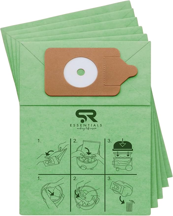 5pcs Henry Hoover Bags, Double Layer Replacement Paper Dust Bags Compatible with Numatic Henry Hetty Hoover Vacuum Cleaner (Green)