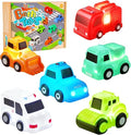 Baby Bath Toys, 6 Pack Cars Light Up Bath Toys, No Hole No Mould Bathtub Toy for 1 2 3 Year Olds, Flashing LED Sensory Toy for Toddlers, Bath Time Shower Gifts for Boys and Girls
