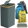 Yellow Bag Stand Stable with Lid - Large Bin & Bin Bag Holder for Kitchen & Household | 70L-120L Rubbish System Container Grey - Practical Bin Bag Stand