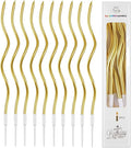 24 Pieces Gold Birthday Cake Candles,Spiral Cake Candles with Holders,15CM Long Twisty CupcakeCandles Topper for Birthday Wedding Baby Party Decorations(Gold)